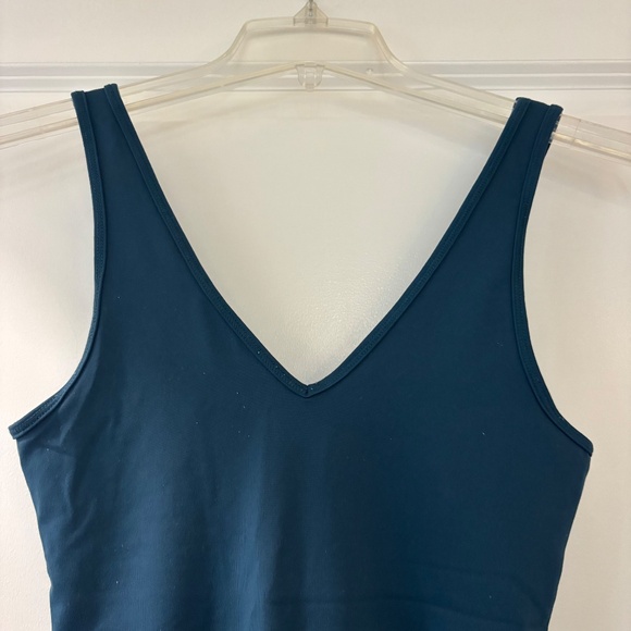 Abercrombie Fitch Soft A&F Collection V Neck Bodysuit Teal Blue - Picture 2 of 8